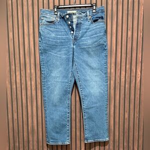 Levi's Blue Wedgie Straight Straight Leg Button Fly Jeans Classic Denim